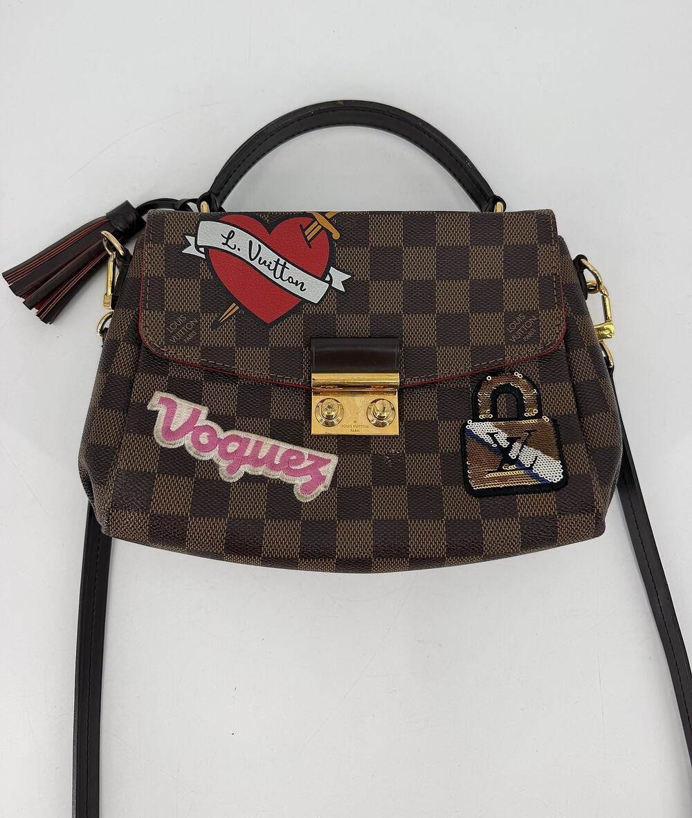 Louis Vuitton Croisette Damier Ebene Patches Canvas Brown Crossbody Bag N40055